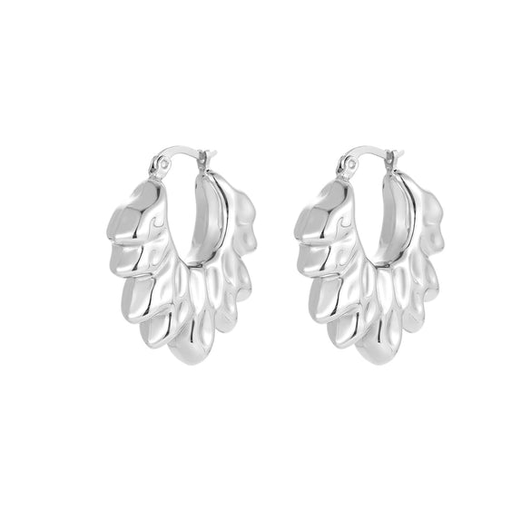 Wholesale Stainless Steel Geometric Ring Shaped Round Bead Electroplated Women's Fashion Earrings