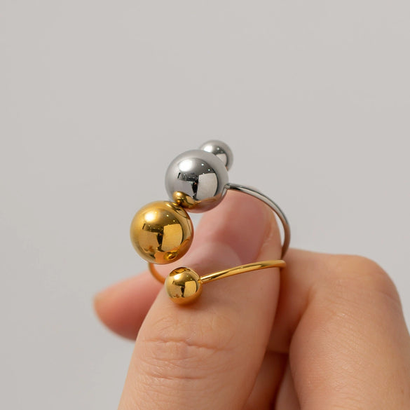 Wholesale Stainless Steel Geometric Ring With Electroplating For Women