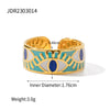 Wholesale Stainless Steel Geometric Rings With Natural Stone Handmade Jewelry Electroplated