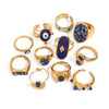 Wholesale Stainless Steel Geometric Rings With Natural Stone Handmade Jewelry Electroplated