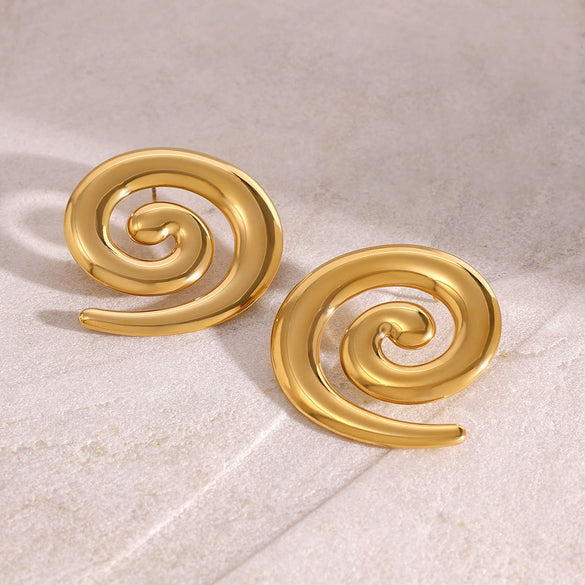 Wholesale Stainless Steel Geometric Rotating Earrings With Electroplating Light Luxury Design