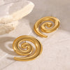 Wholesale Stainless Steel Geometric Rotating Earrings With Electroplating Light Luxury Design