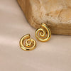 Wholesale Stainless Steel Geometric Rotating Pattern Earrings With Heart U Shape And Star Design Electroplated For Women