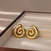 Wholesale Stainless Steel Geometric Rotating Pattern Earrings With Heart U Shape And Star Design Electroplated For Women