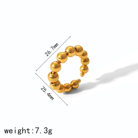 Wholesale Stainless Steel Geometric Round Bead Earrings Electroplated For Women Fashion Style