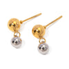 Wholesale Stainless Steel Geometric Round Bead Earrings With Gold And Silver Color Matching And Electroplating
