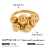 Wholesale Stainless Steel Geometric Round Beads Grape String Ring For Women With Electroplating Design