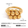 Wholesale Stainless Steel Geometric Round Beads Grape String Ring For Women With Electroplating Design