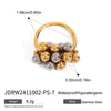 Wholesale Stainless Steel Geometric Round Beads Grape String Ring For Women With Electroplating Design