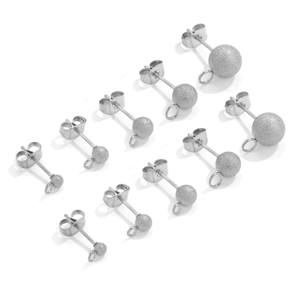Wholesale Stainless Steel Geometric Round Beads Welding Needle Hanging Titanium Steel Electroplated Earrings Diy Handmade Jewelry Accessories