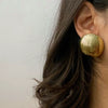 Wholesale Stainless Steel Geometric Round Button Earrings With Electroplating