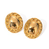 Wholesale Stainless Steel Geometric Round Earrings Jewelry With Glossy Hemp Rope Edge