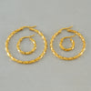 Wholesale Stainless Steel Geometric Round Earrings With French Spiral Pattern For Women Electroplated