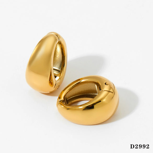 Wholesale Stainless Steel Geometric Round Earrings With Smooth Texture And Electroplating Simple Minimalist And Versatile For Women And Unisex