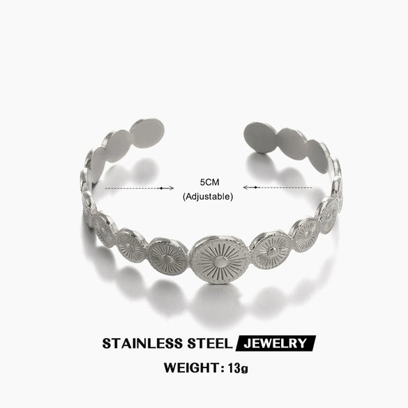 Wholesale Stainless Steel Geometric Round Electroplating Bracelet For Ladies