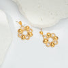 Wholesale Stainless Steel Geometric Round Flower Earrings For Women Electroplated Fashion Accessories