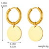 Wholesale Stainless Steel Geometric Round Goldplated Earrings And Pendant Accessories For Women