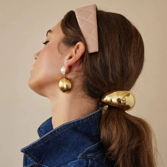 Wholesale Stainless Steel Geometric Round Head Electroplated Ponytail Hair Rope Hair Ring Hair Accessories