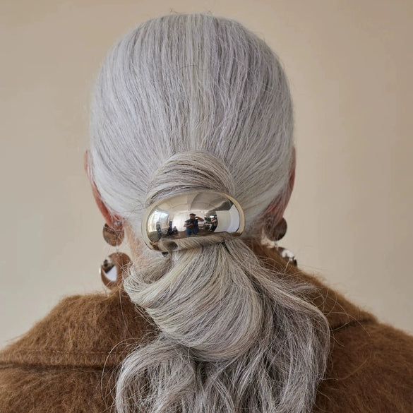 Wholesale Stainless Steel Geometric Round Head Electroplated Ponytail Hair Rope Hair Ring Hair Accessories