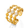 Wholesale Stainless Steel Geometric Round Oil Drop Ring For Women 18K Gold Plated