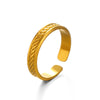 Wholesale Stainless Steel Geometric Round Opening Adjustable Ring For Women With 18K Gold Plated Electroplating