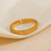 Wholesale Stainless Steel Geometric Round Opening Ring 18K Gold Plated Electroplated Women's Hip Hop Ins Style