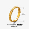 Wholesale Stainless Steel Geometric Round Opening Ring 18K Gold Plated Electroplated Women's Hip Hop Ins Style