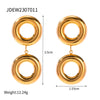 Wholesale Stainless Steel Geometric Round Pendant Earrings With Electroplating Treatment Niche Light Luxury Style For Women