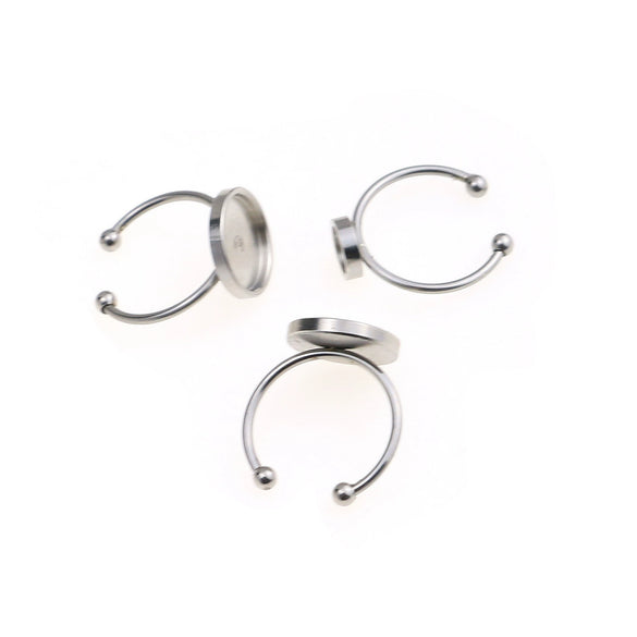 Wholesale Stainless Steel Geometric Round Ring Base Holder Welding Diy Jewelry Handmade Materials