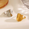 Wholesale Stainless Steel Geometric Round Ring For Women 18K Gold Plated