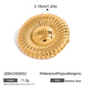 Wholesale Stainless Steel Geometric Round Smooth Rib Brooch Jewelry With Electroplating Treatment