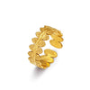 Wholesale Stainless Steel Geometric Round Stitching Opening Adjustable 18K Gold Plated Ring For Women