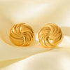Wholesale Stainless Steel Geometric Round Vortex Windmill Earrings For Ladies With Electroplating