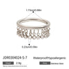 Wholesale Stainless Steel Geometric Round Zirconium Tassel Ring For Women Electroplated Jewelry
