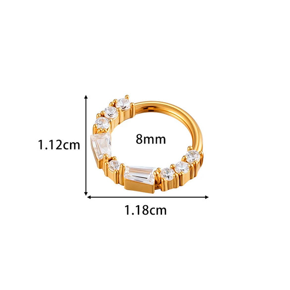 Wholesale Stainless Steel Geometric Seamless Closed Nose And Ear Piercing Jewelry With Electroplating