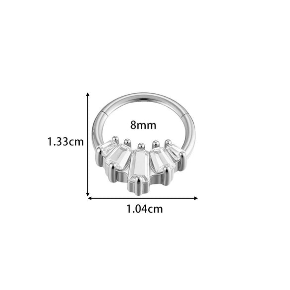 Wholesale Stainless Steel Geometric Seamless Closed Nose And Ear Piercing Jewelry With Electroplating