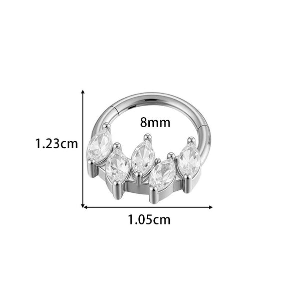 Wholesale Stainless Steel Geometric Seamless Closed Nose And Ear Piercing Jewelry With Electroplating