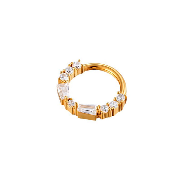 Wholesale Stainless Steel Geometric Seamless Closed Nose And Ear Piercing Jewelry With Electroplating