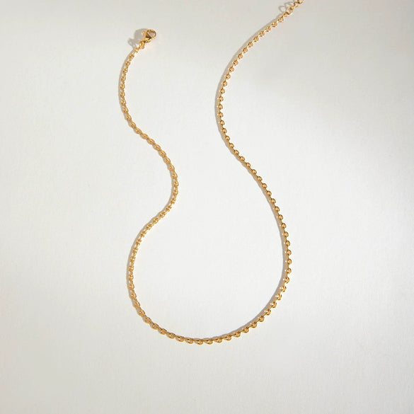 Wholesale Stainless Steel Geometric Semiarc Chain Necklace With 18K Gold Electroplating Quiet Design Modern Classic Style For Women