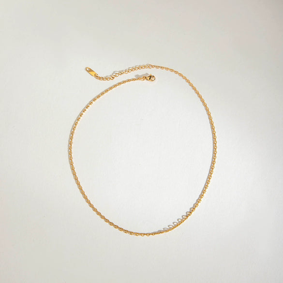 Wholesale Stainless Steel Geometric Semiarc Chain Necklace With 18K Gold Electroplating Quiet Design Modern Classic Style For Women