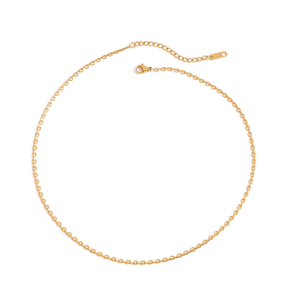 Wholesale Stainless Steel Geometric Semiarc Chain Necklace With 18K Gold Electroplating Quiet Design Modern Classic Style For Women