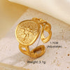 Wholesale Stainless Steel Geometric Shaped Opening Ring With Joker Line Cross Design And Electroplating