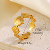 Wholesale Stainless Steel Geometric Shaped Opening Ring With Joker Line Cross Design And Electroplating