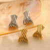 Wholesale Stainless Steel Geometric Simple Style Women's Earrings With Electroplating Treatment