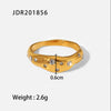Wholesale Stainless Steel Geometric Sixpointed Star Ring Electroplated For Women Light Luxury Retro Trendy Literature Style