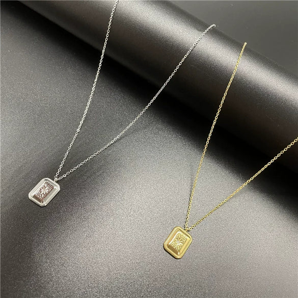 Wholesale Stainless Steel Geometric Sixpointed Star Totem Micro Inlaid Zircon Pendant Necklace For Women With Electroplating And O Word Chain