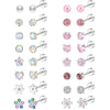 Wholesale Stainless Steel Geometric Small Flower Round Screw Earrings Electroplated Unisex