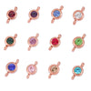 Wholesale Stainless Steel Geometric Smooth Double Circle Birthstone Pendant Jewelry Accessories