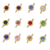 Wholesale Stainless Steel Geometric Smooth Double Circle Birthstone Pendant Jewelry Accessories
