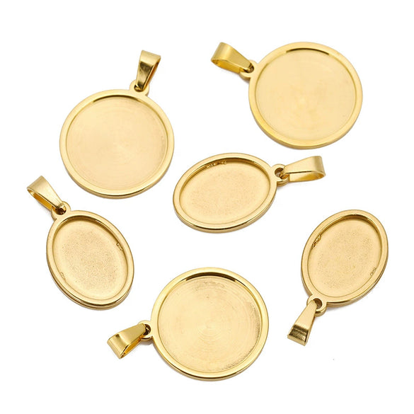 Wholesale Stainless Steel Geometric Smooth Round Pendant Necklace Accessories With Melon Buckle And Electroplating Treatment